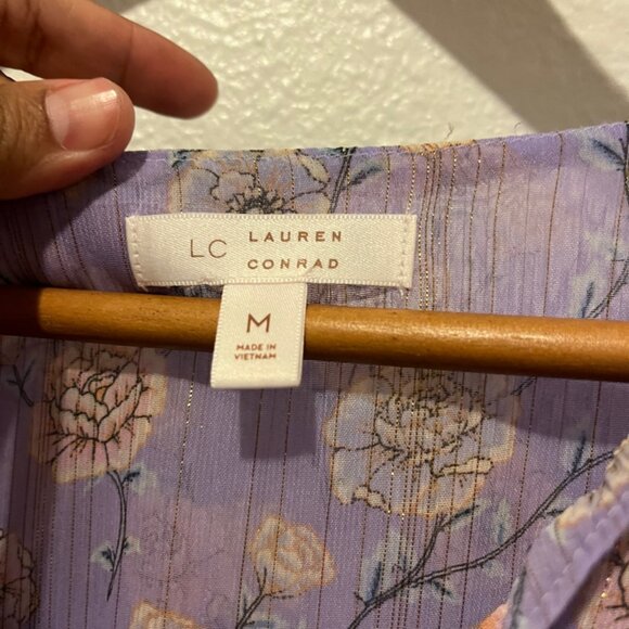 LC Lauren Conrad Flutter Floral Lined Midi Dress size Small Romantic Datenight - Picture 4 of 5